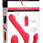 Mighty-Thrust Thrusting and Vibrating Strapless Strap-on With Remote - Pink
