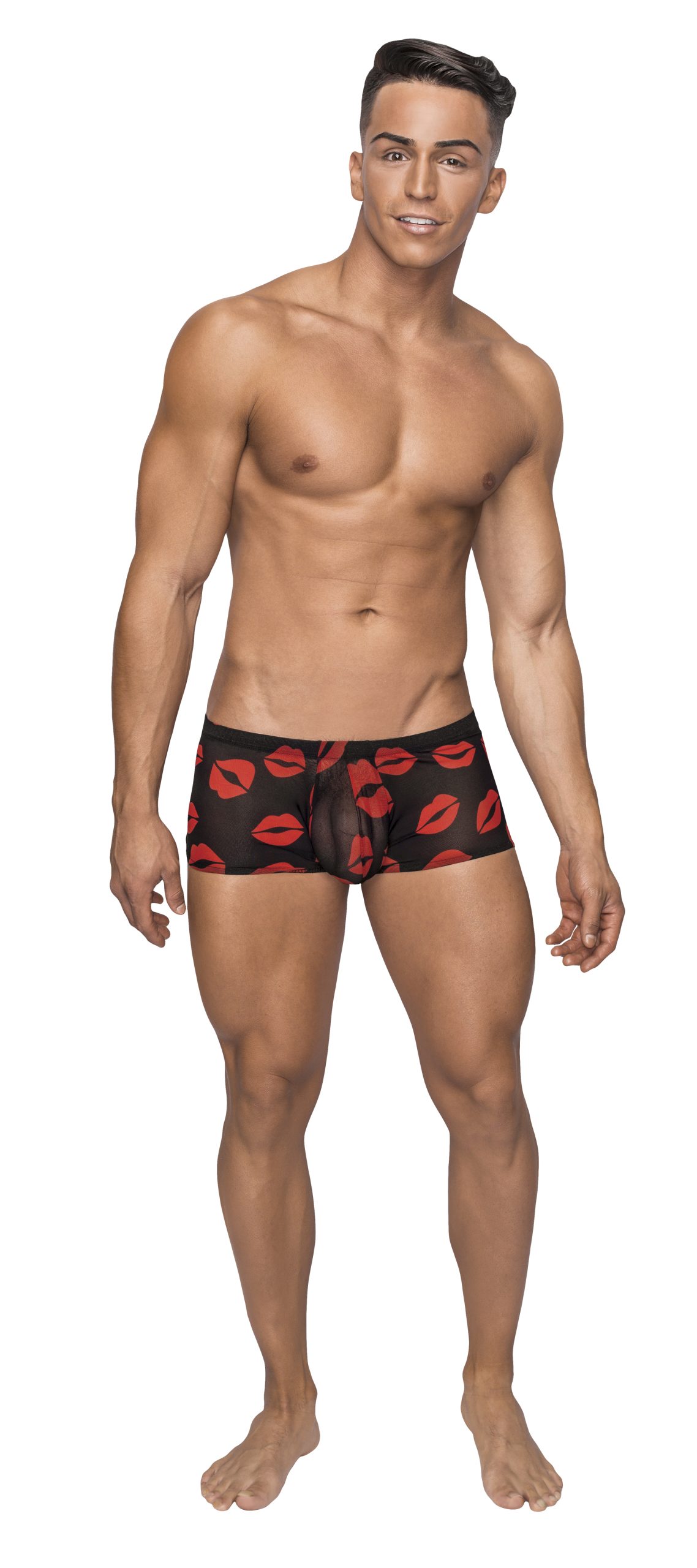 VDkn0dTCWrJhZCmLpsN8WDfWHUozqKP2 Kiss Me - Mini Short - Large - Sheer Lips Black - Image 1