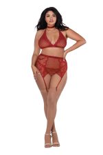 Bra, Garterbelt, & G-String - Queen - Garnet - Image 2