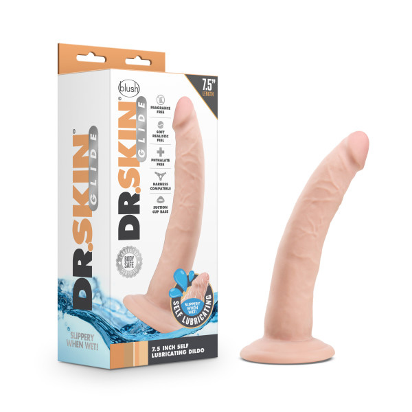 VZLEqzbI9Le6DgWbfZhyztybhf4UQSQx Dr. Skin Glide - 7.5 Inch Self Lubricating Dildo - Vanilla - Image 1