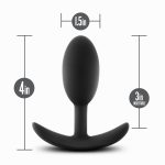 Anal Adventures - Platinum - Silicone Vibra Slim Plug -Medium - Black - Image 3