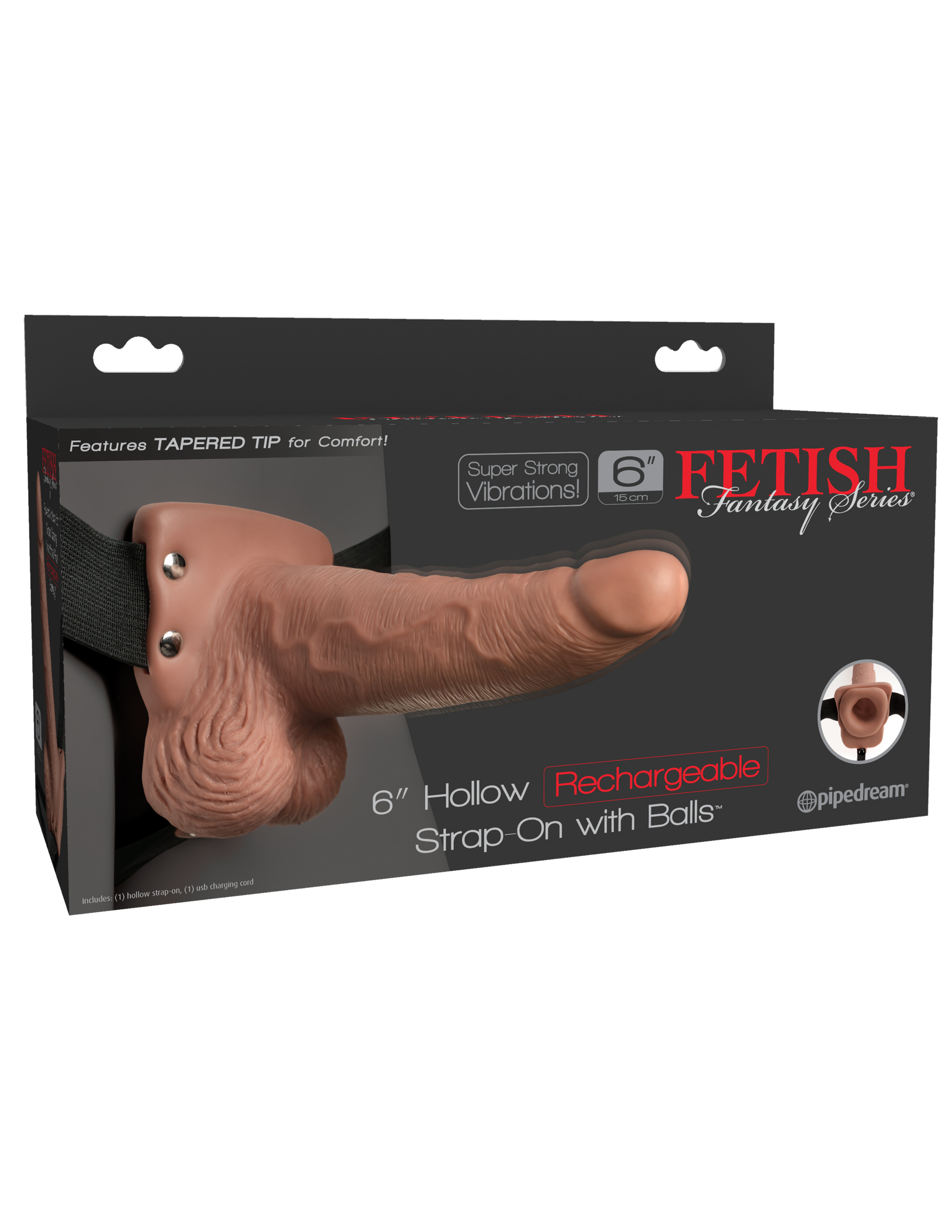 Vo0vr1EYWwUek7A31UMmy2XI2i8k4WFS Fetish Fantasy Series 6 Inch Hollow Rechargeable Strap-on With Balls - Tan - Image 1