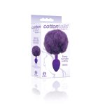The 9's Cottontails Silicone Bunny Tail Butt Plug - Purple