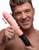 8x Auto Pounder Vibrating and Thrusting Dildo With Handle - Flesh - Image 6