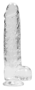 9 Inch Realistic Dildo With Balls - Translucent - Image 2
