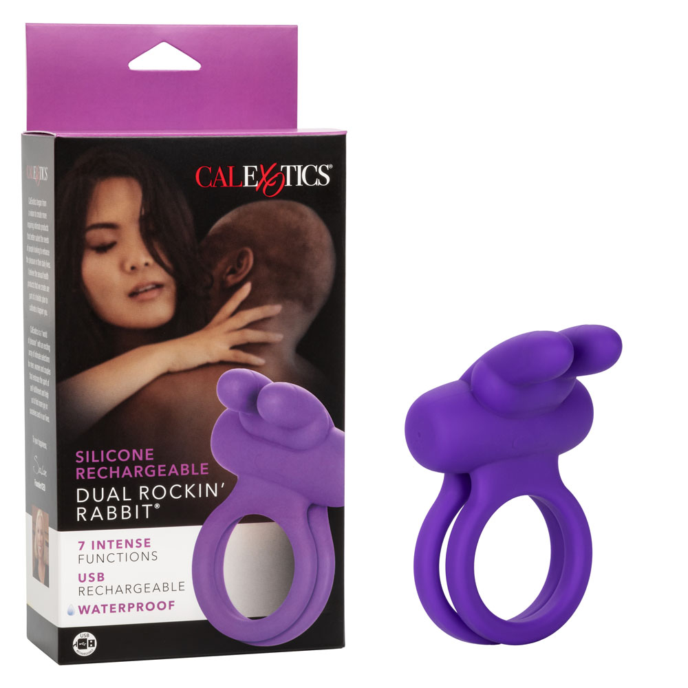 WU2xuGGqxtdBFp7Rkb0htrTFTCLG2A5J Silicone Rechargeable Dual Rockin' Rabbit Enhancer - Image 1
