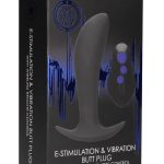 E-Stimulation and Vibration Butt Plug With Wireless Remote Control - Black