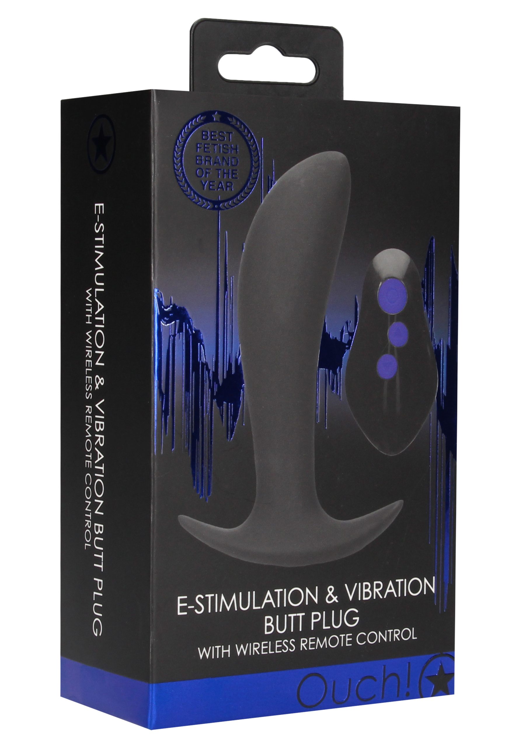 XCVmASqpxKqCSYSfYAWw7K81vGl2VtFI E-Stimulation and Vibration Butt Plug With Wireless Remote Control - Black - Image 1