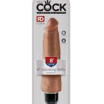 King Cock 8 Inch Vibrating Stiffy - Tan