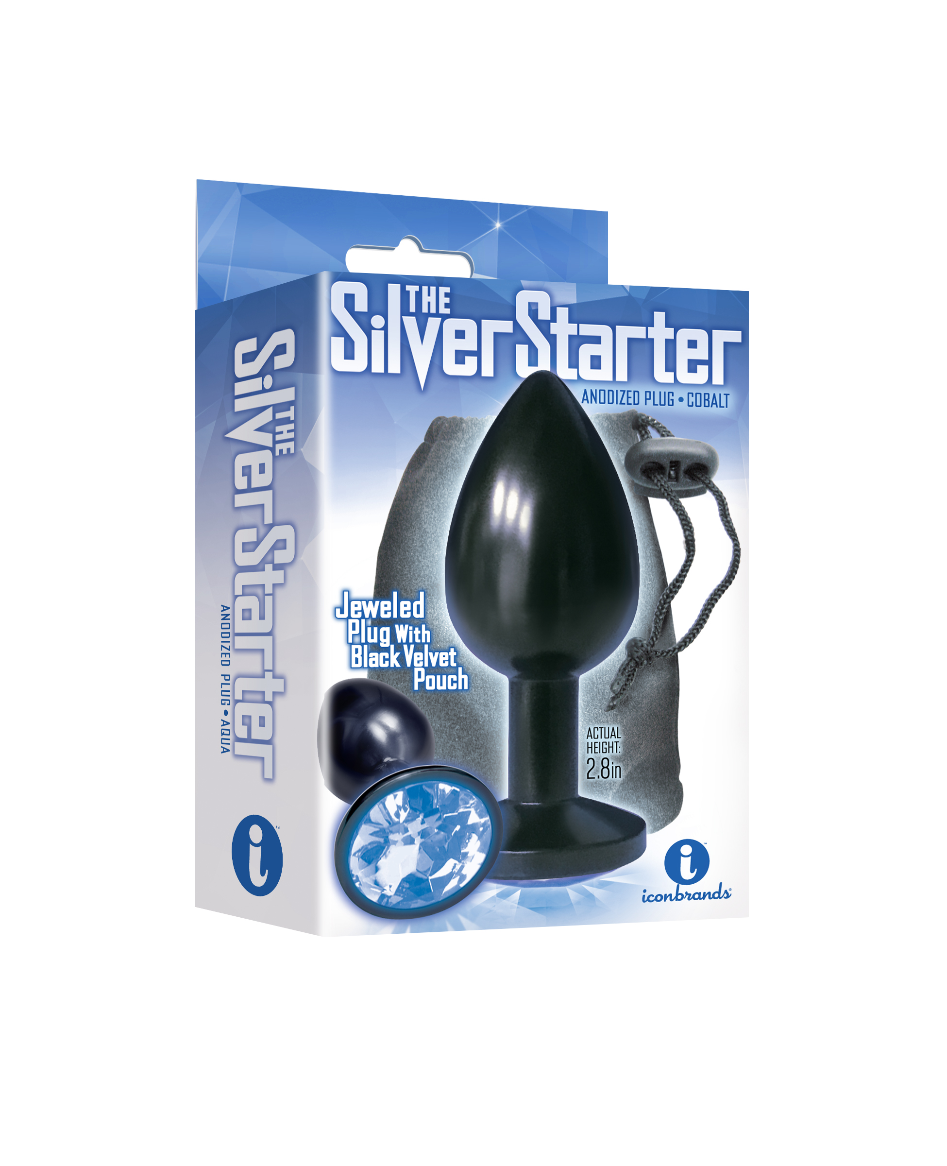 Y3Jfrl6lEyhjzqVGQIvgZRZXn7N0DMiD The 9's the Silver Starter Anodized Bejeweled Stainless Steel Plug - Cobalt - Image 1