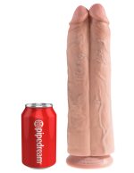 King Cock 11" Two Cocks One Hole - Flesh - Image 3