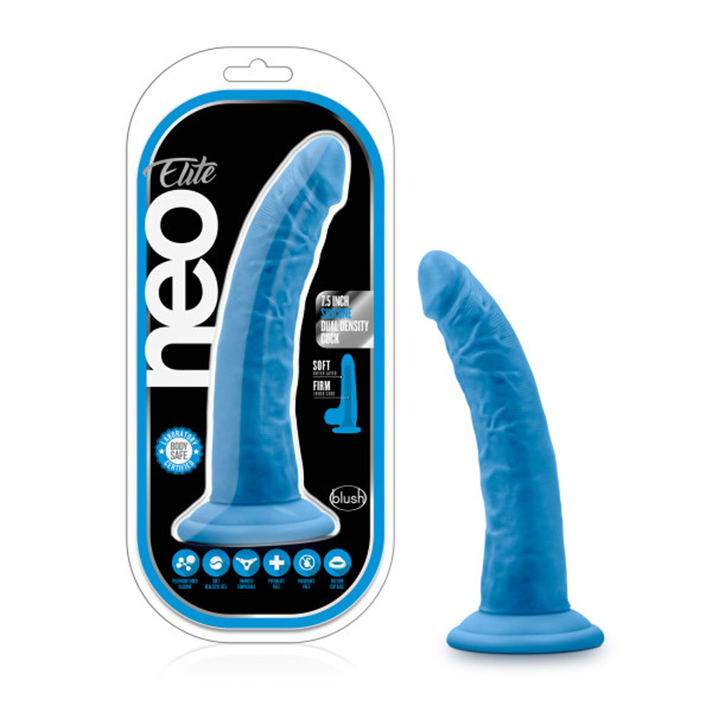 YD6KMNqWD1LhYgIMH9dluzmHGEiwMT8f Neo Elite - 7.5 Inch Silicone Dual Density Cock - Neon Blue - Image 1