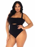 2 Pc Bandeau and Suspender Bodysuit - 1x/2x - Black - Image 3