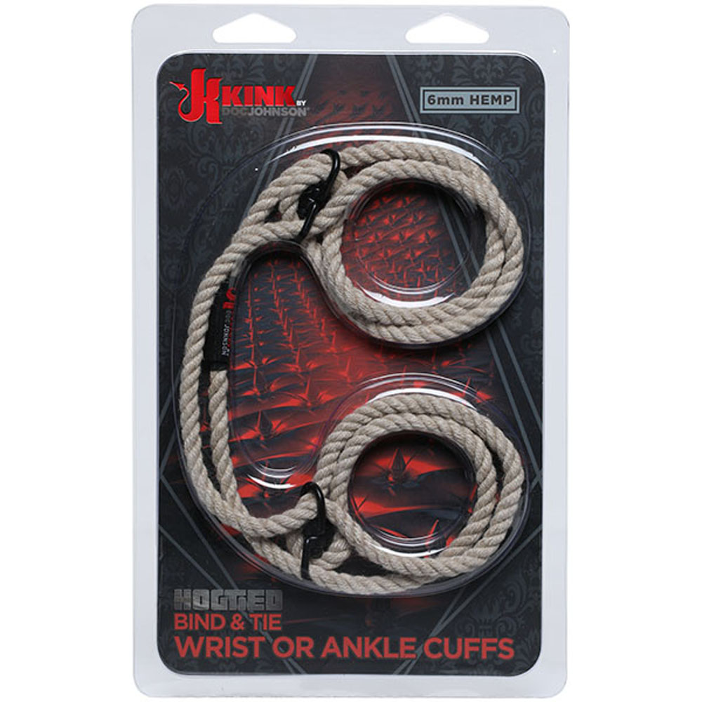 YILzsXYMi27TbLty28TZq8IfDsRn2a8a Kink - Hogtied - Bind & Tie - 6mm Hemp Wrist or Ankle Cuffs - Natural - Image 1