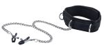 Velcro Collar With Nipple Clamps - Black - Image 5