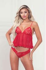 Two Piece Camidoll Set - One Size - Red - Image 2