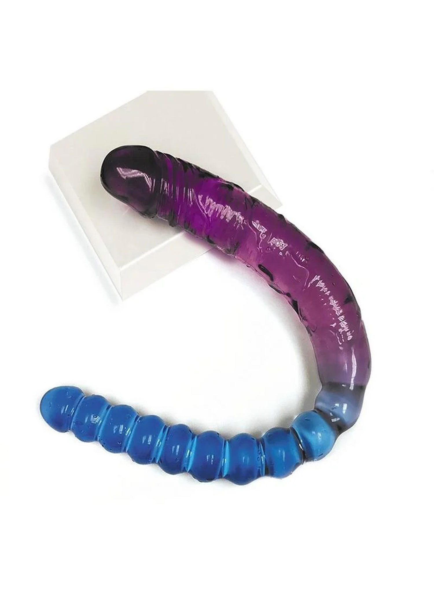 YlqItxmE5ePfXDKyBvS0Vobo02cZjYQ6 Shade - 17 Inch Double Dong - Violet and Blue - Image 1