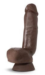 Dr. Skin Plus - 8 Inch Thick Poseable Dildo With Squeezable Balls - Chocolate - Image 3