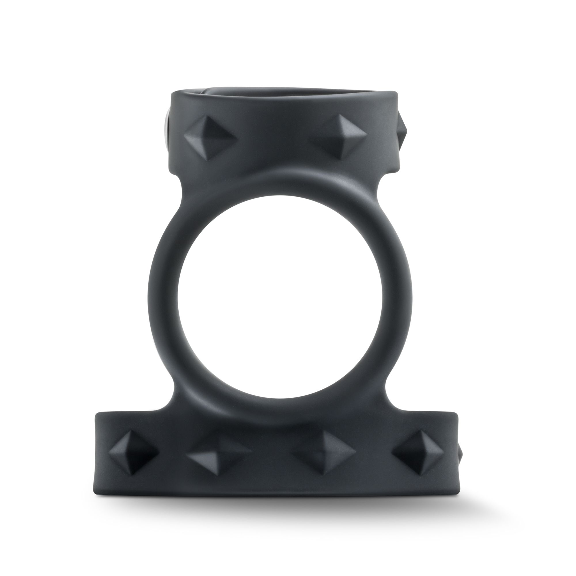 www.blushnovelties.com Performance - Vs8 - Silicone Double Cock & Ball Strap - Black - Image 1