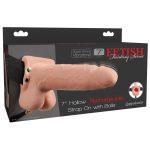 Fetish Fantasy Series 7 Inch Hollow Rechargeable Strap-on With Balls - Flesh