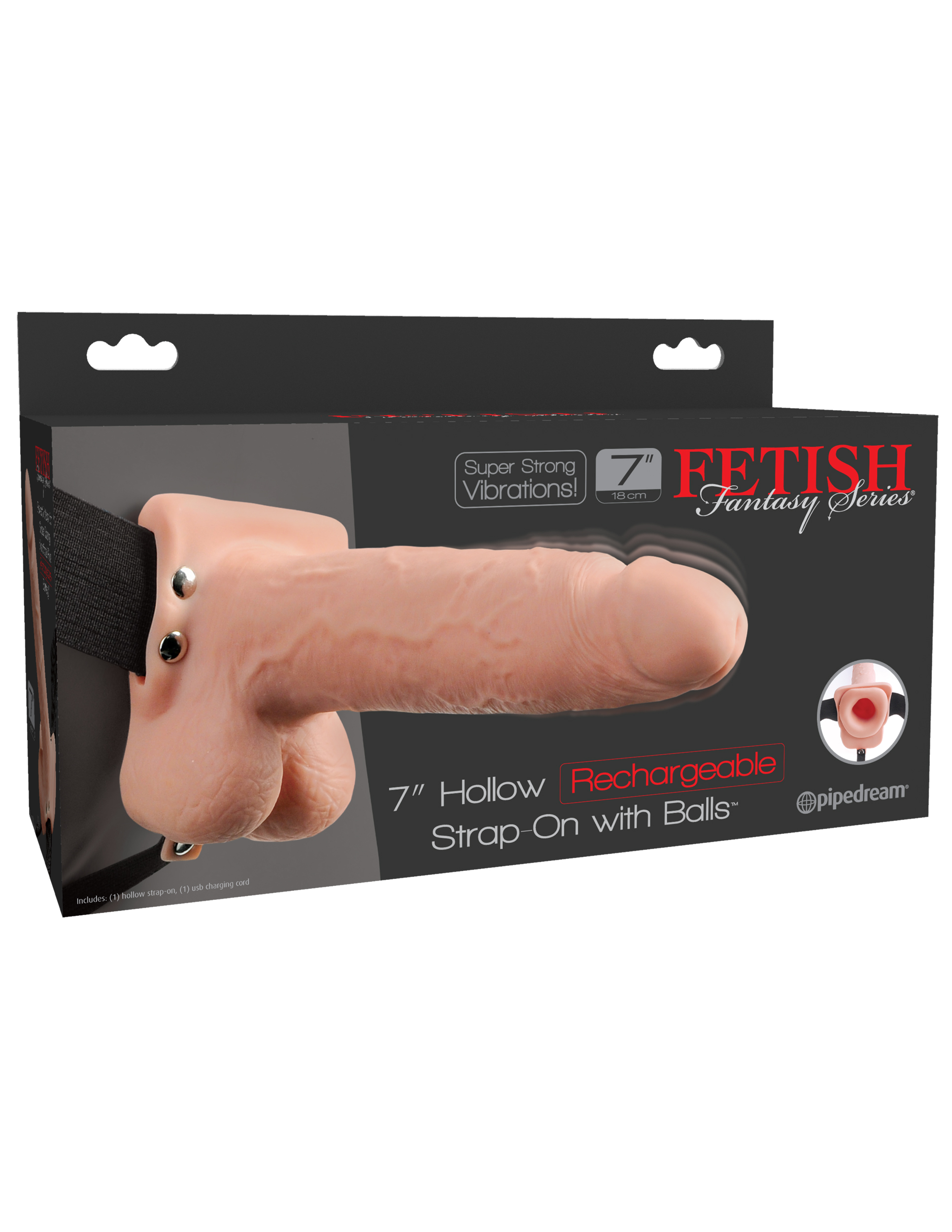 YvhZRbFz2ZRXFeDpWC0KjrSJPFf2S3Ij Fetish Fantasy Series 7 Inch Hollow Rechargeable Strap-on With Balls - Flesh - Image 1