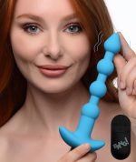 Bang - Vibrating Silicone Anal Beads and Remote Control - Blue - Image 5
