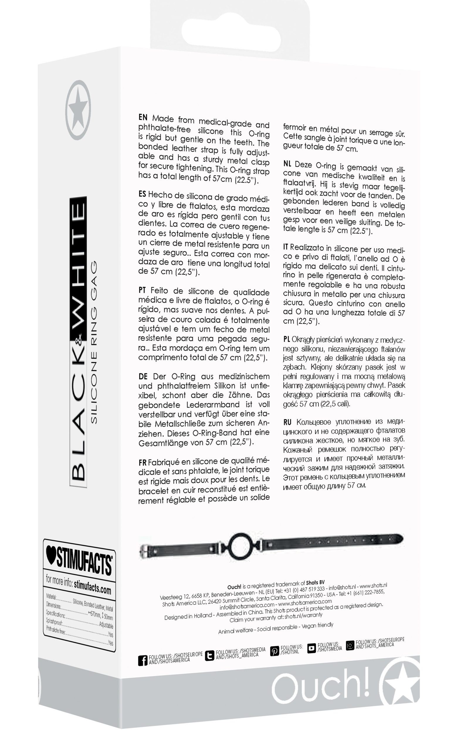 ZFY55zY3oroGWHgXWZ8oQkT2uivrqbaq Silicone Ring Gag With Adjustable Bonded Leather Staps - Black - Image 1