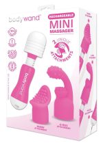 Bodywand Rechargeable Mini Massager With Attachments - Pink