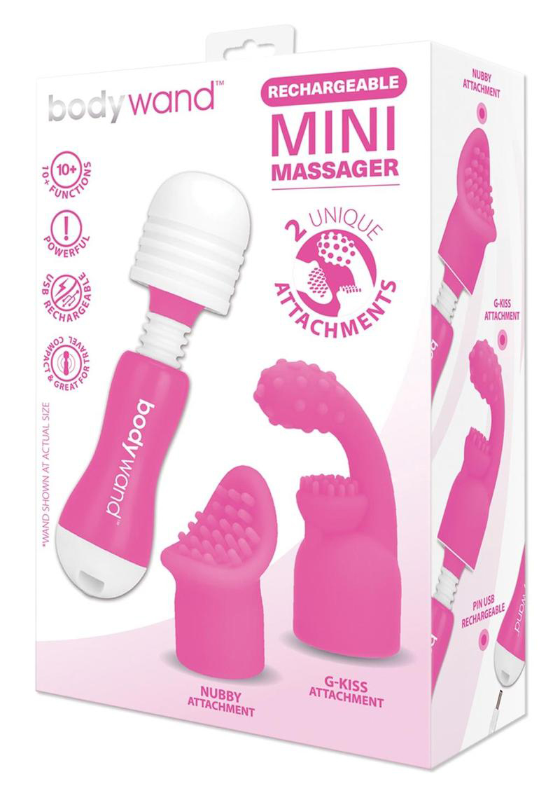 ZKgf3drT3SEm1sj56CsDGCKoAZ2naPaq Bodywand Rechargeable Mini Massager With Attachments - Pink - Image 1