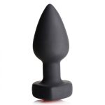 28x Silicone Vibrating Red Heart Anal Plug With Remote - Small - Image 2