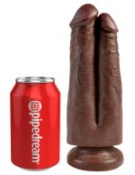 King Cock 7" Two Cocks One Hole - Brown - Image 3