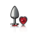 Deep Red Heart Gem Gunmetal Metal Plug - Lg - Image 4