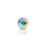 Clear Iridescent Round Gem Silver Metal Plug - Md - Image 6