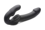 Evoke Rechargeable Vibrating Silicone Strapless Strap on - Black - Image 2