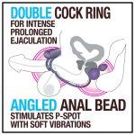 Anal Adventures - Platinum - Silicone Anal Ball With Vibrating C-Ring - Black - Image 2