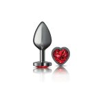 Deep Red Heart Gem Gunmetal Metal Plug - Md - Image 4