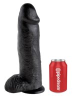 King Cock 12 Inch Cock With Balls - Black - Image 2