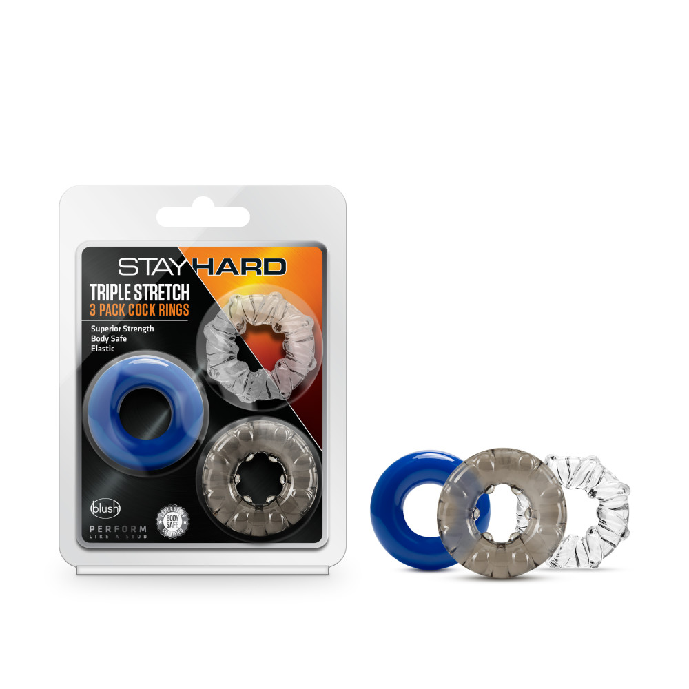 abUCKrQgfbkc2AnMF0bMPtSphDoI7TML Stay Hard - Triple Stretch 3 Pack Cock Rings - Image 1