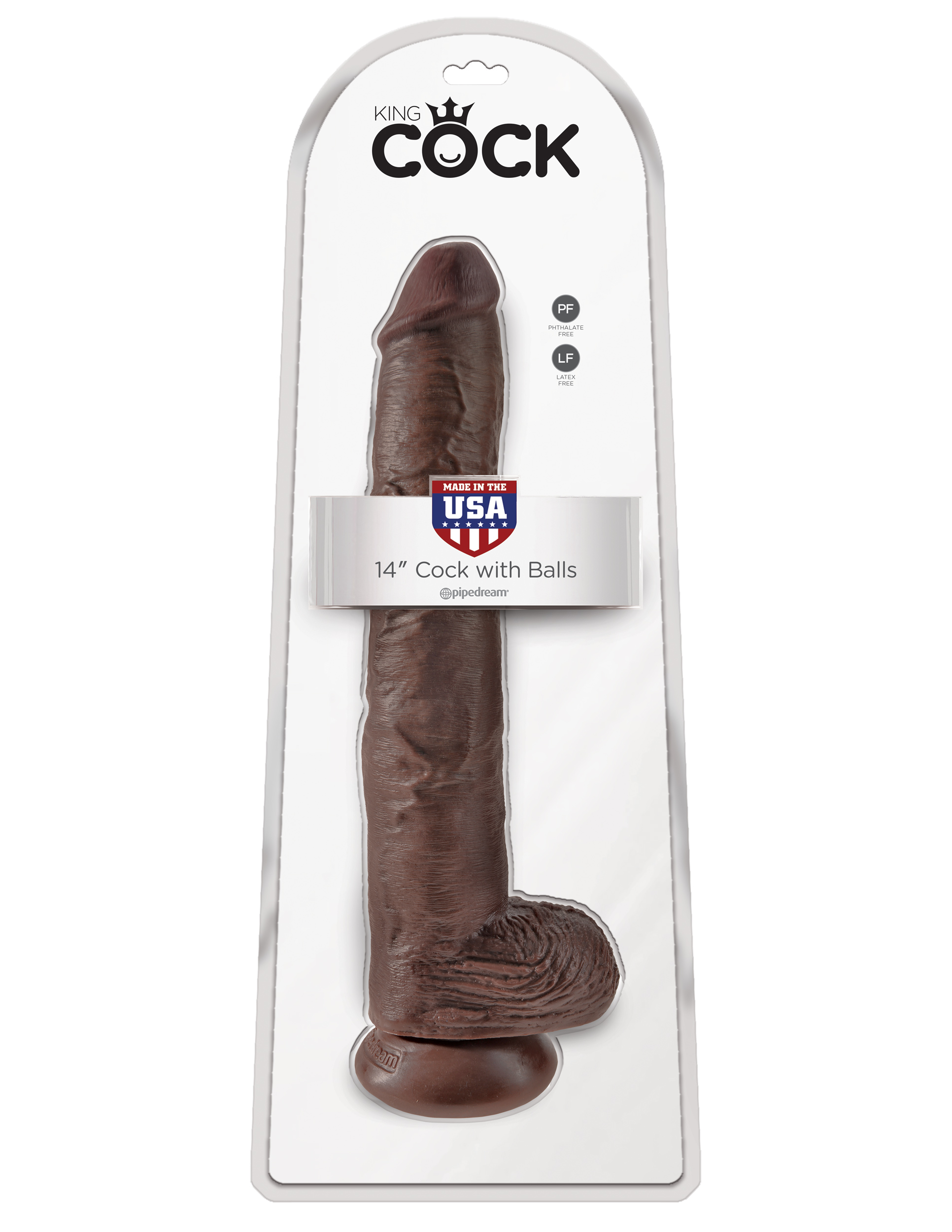 ahVaFfNiXZZMhPREW0GYKx9X250aL8AX King Cock 14 Inch Cock With Balls - Brown - Image 1