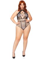 Multi Net Halter Bodysuit - 1x/2x - Black - Image 5