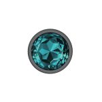 Teal Round Gem Gunmetal Metal Plug - Lg - Image 5