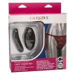 Remote Control Lace Thong Set - Burgundy - Image 3