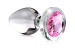 Pink Gem Glass Anal Plug - Medium - Image 2