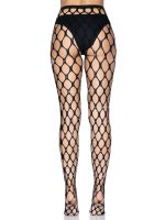Rhinestone Pothole Net Tights - One Size - Black - Image 2