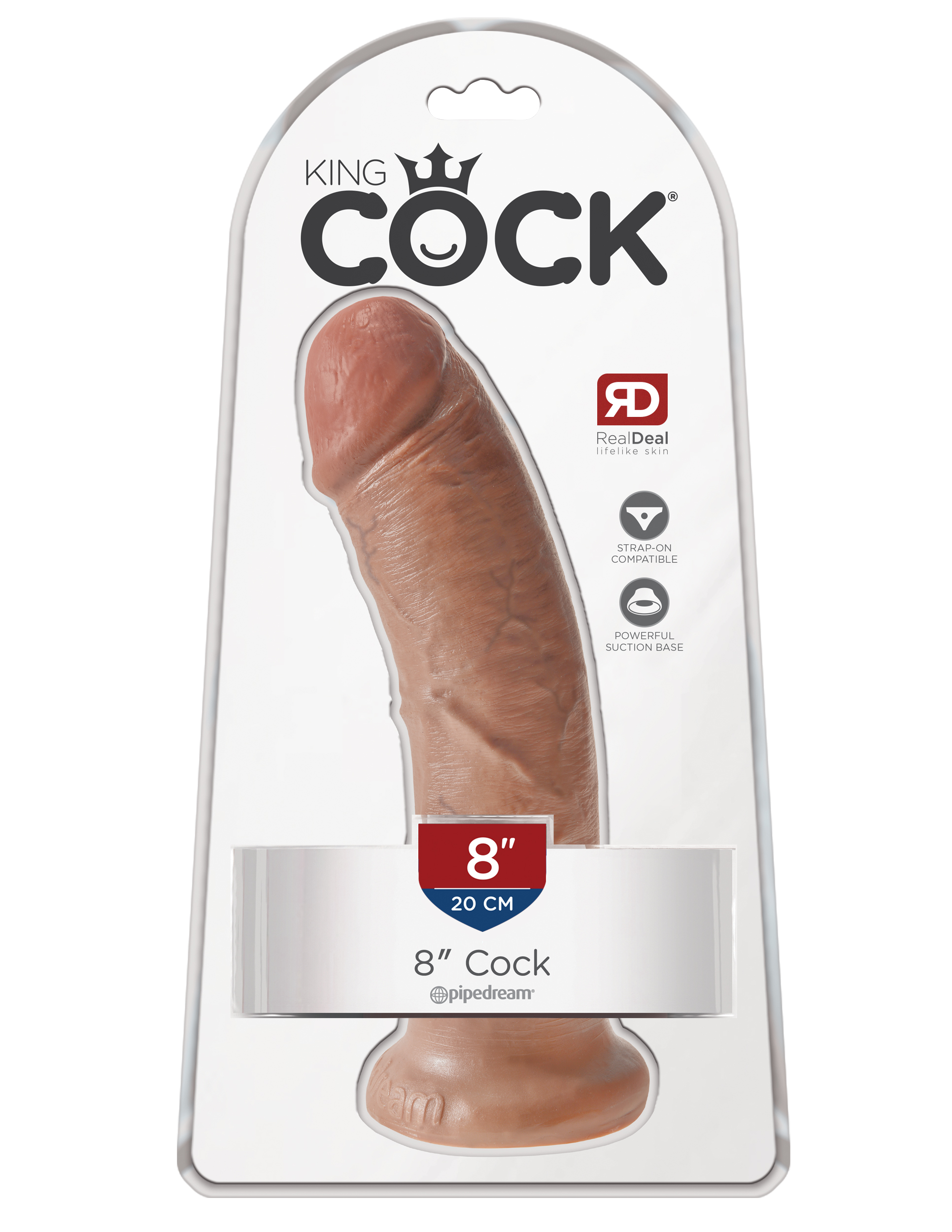 bC4I8h71IQBJRiMq4avUta45Vhh5fWtD King Cock 8 Inch Cock - Tan - Image 1