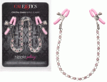 Nipple Play Crystal Chain Nipple Clamps - Pink - Image 7