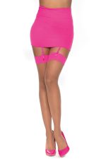 Cuban Heels Thigh High - One Size - Nude Hot Pink - Image 2
