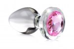 Pink Gem Glass Anal Plug - Small - Image 2