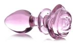 Pink Rose Glass Anal Plug - Large - Image 2