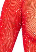 Rhinestone Snap Crotch Bodysuit - One Size - Red - Image 5